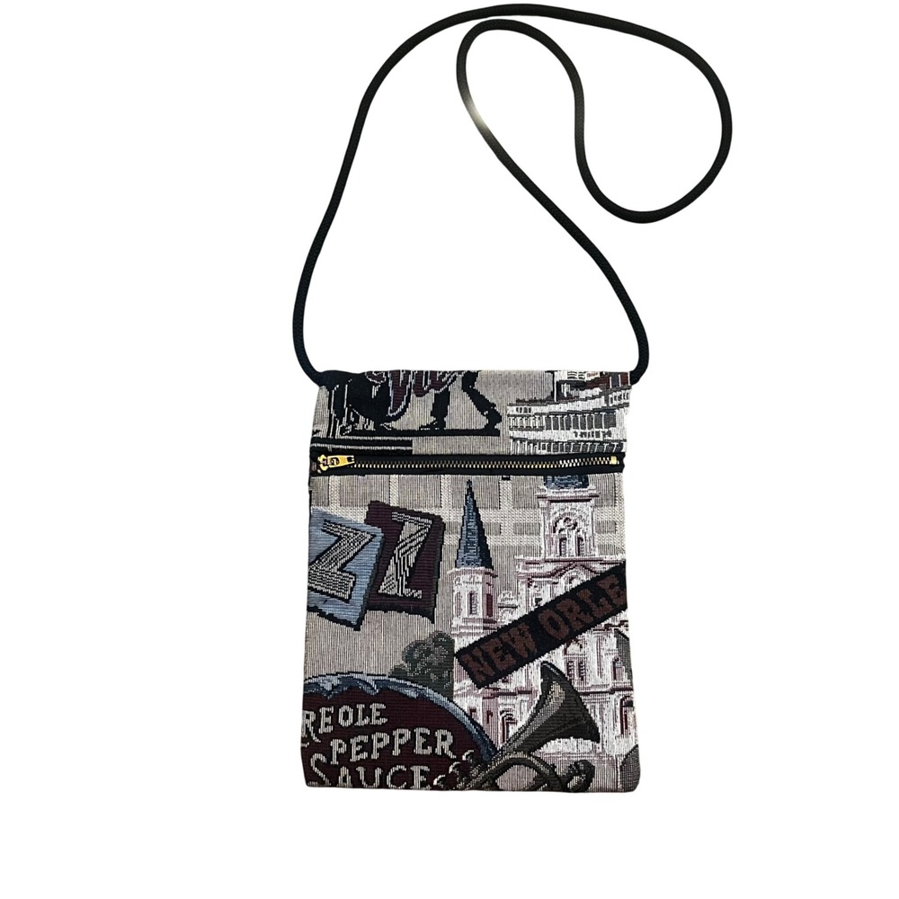 New Orleans Tapestry Crossbody Bag Jazz Creole Pepper Sauce Souvenir Pouch